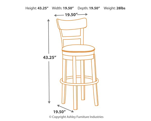 Pinnadel Bar Height Bar Stool - World Furniture Gallery (Newark, CA)