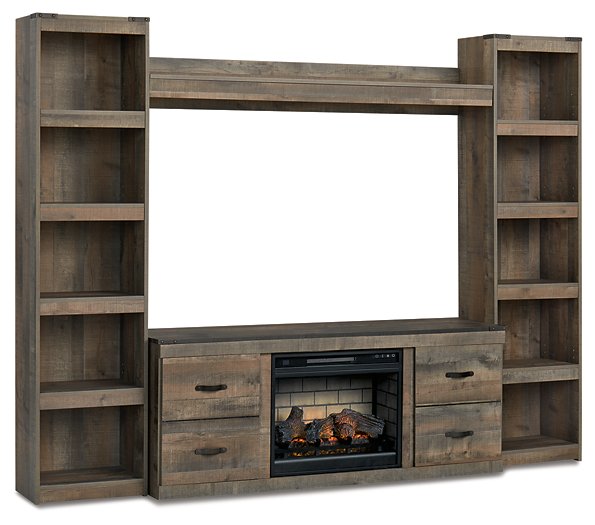 Trinell 4-Piece Entertainment Center with Electric Fireplace - World Furniture Gallery (Newark, CA)