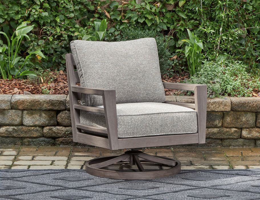 Hillside Barn Outdoor Swivel Lounge with Cushion - World Furniture Gallery (Newark, CA)