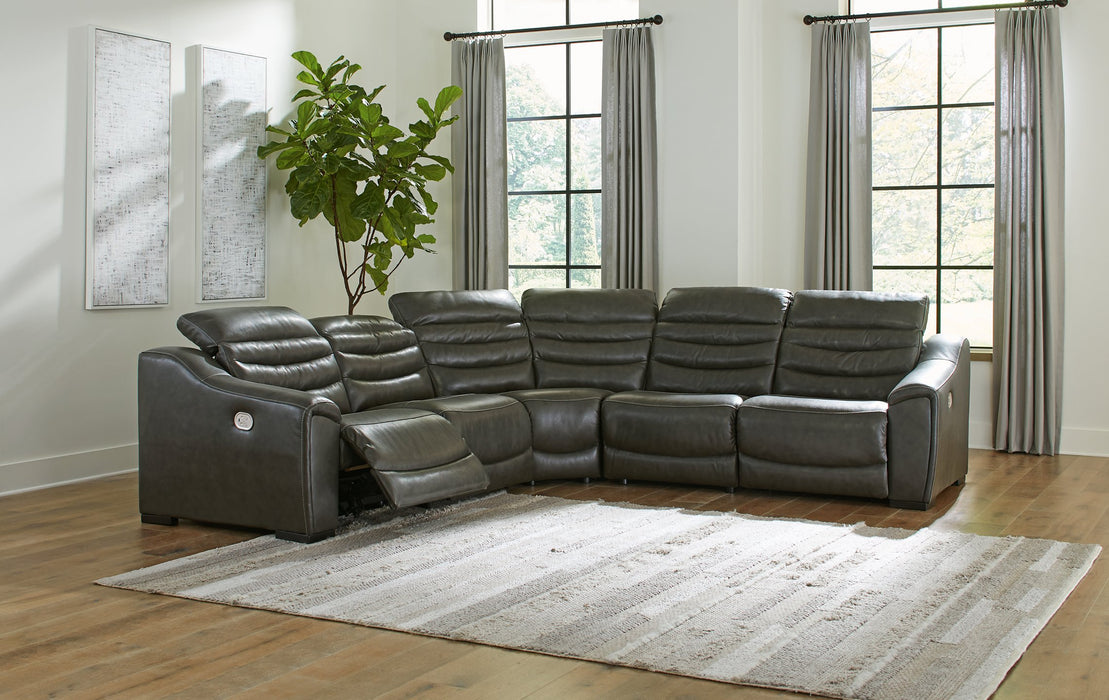 Center Line Power Reclining Sectional - World Furniture Gallery (Newark, CA)