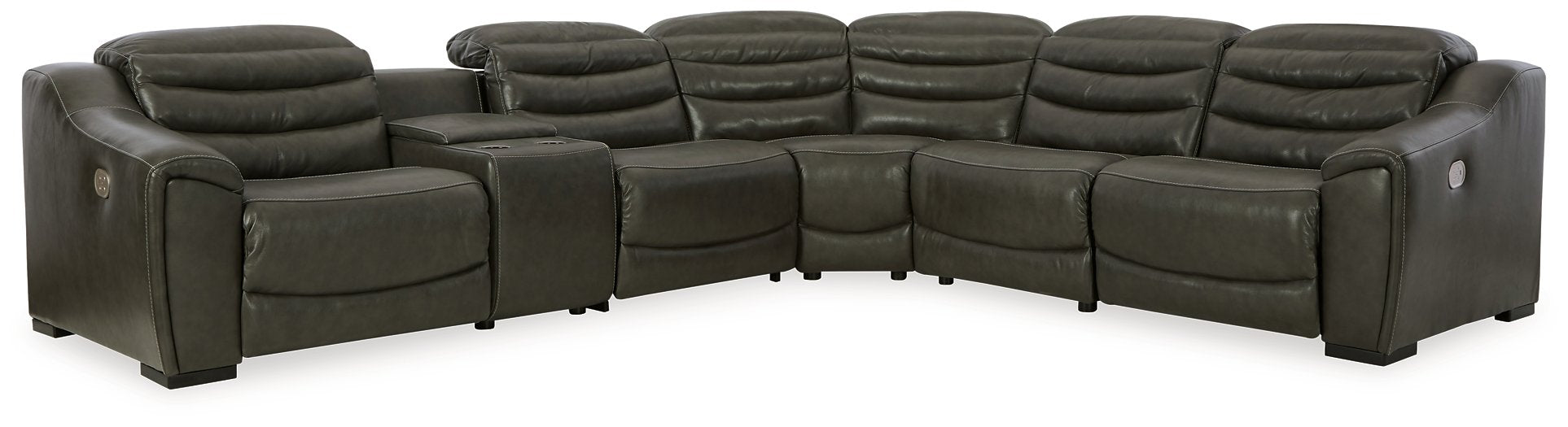 Center Line Power Reclining Sectional - World Furniture Gallery (Newark, CA)