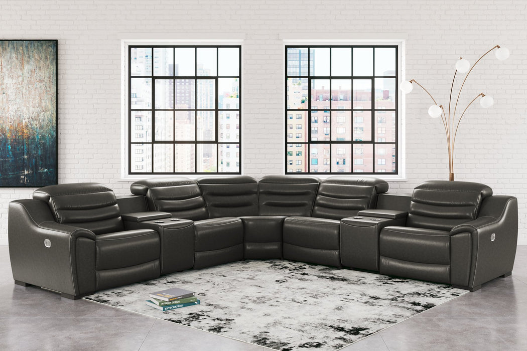 Center Line Power Reclining Sectional - World Furniture Gallery (Newark, CA)