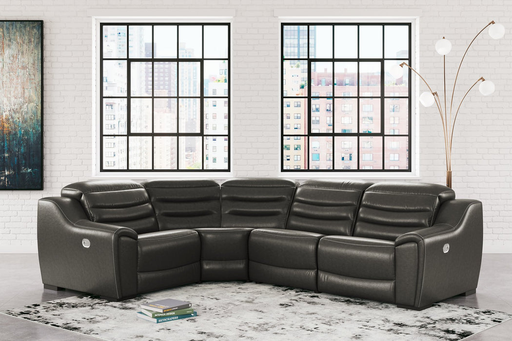 Center Line Power Reclining Sectional - World Furniture Gallery (Newark, CA)