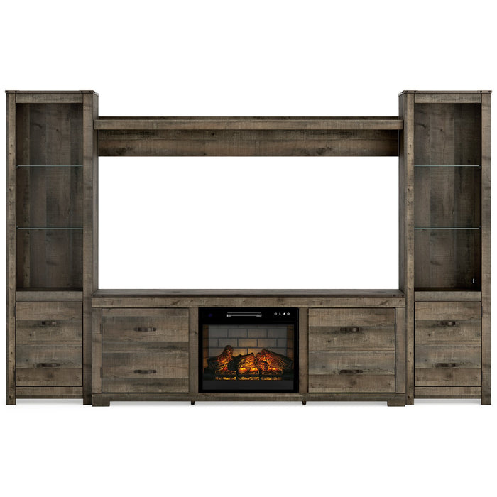 Trinell 4-Piece Entertainment Center with Electric Fireplace - World Furniture Gallery (Newark, CA)