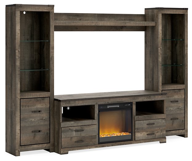Trinell 4-Piece Entertainment Center with Electric Fireplace - World Furniture Gallery (Newark, CA)