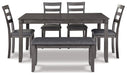 Bridson Dining Table and Chairs with Bench (Set of 6) - World Furniture Gallery (Newark, CA)