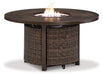 Paradise Trail Paradise Trail Fire Pit Table with 4 Nuvella Swivel Lounge Chairs - World Furniture Gallery (Newark, CA)