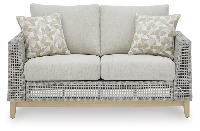 Seton Creek Outdoor Loveseat with Cushion - World Furniture Gallery (Newark, CA)